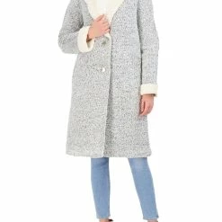 Eliza J Womens Sherpa Long Trench Coat