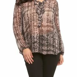 Tart Plus Cece Womens Printed Sheer Blouse