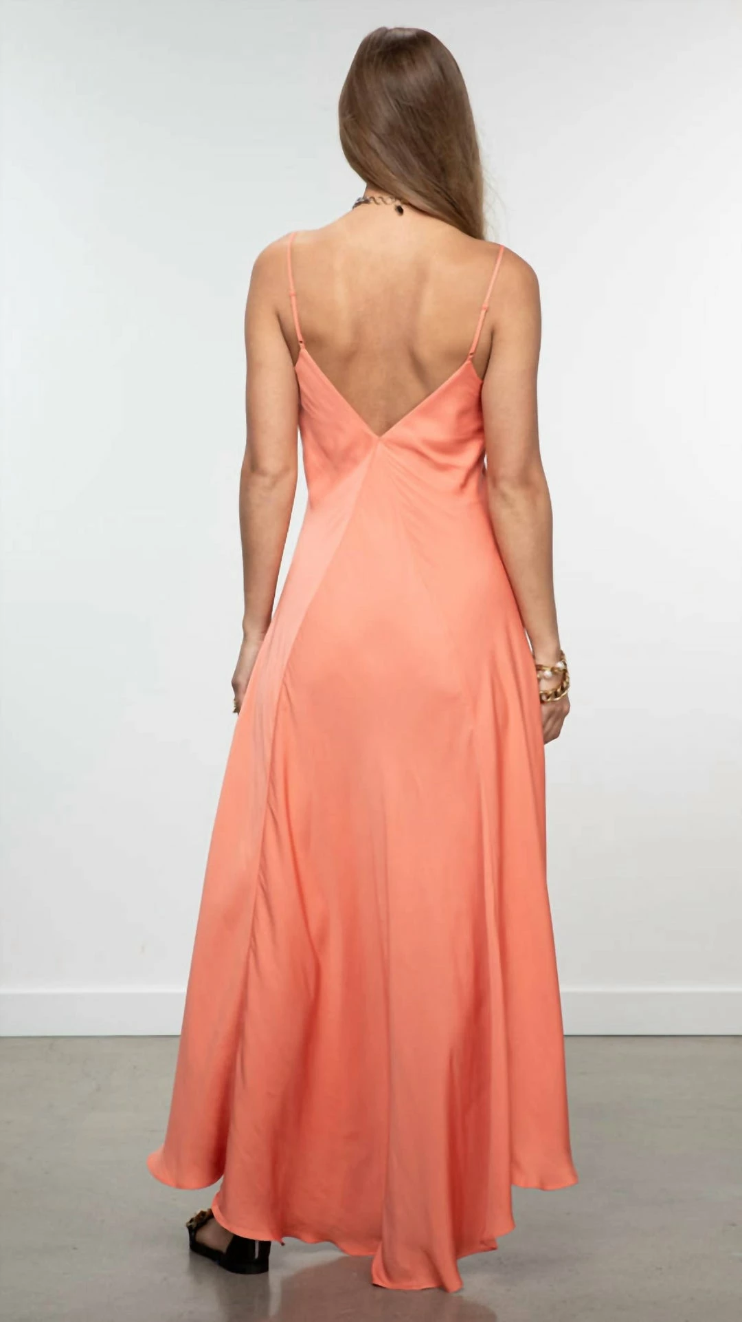 Essentiel Antwerp Zipmunk Long Slipdress in Tropical Peach - women 5 Essentiel Antwerp Zipmunk Long Slipdress in Tropical Peach - women - Image 3