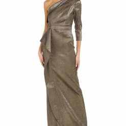 Teri Jon by Rickie Freeman One-Shoulder Column Gown - women