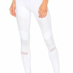 Alo Yoga High Waisted 7/8 Moto Legging in White - women