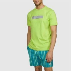 Psycho Bunny Men'S Rushup Reflective T Shirt in Safety Yellow