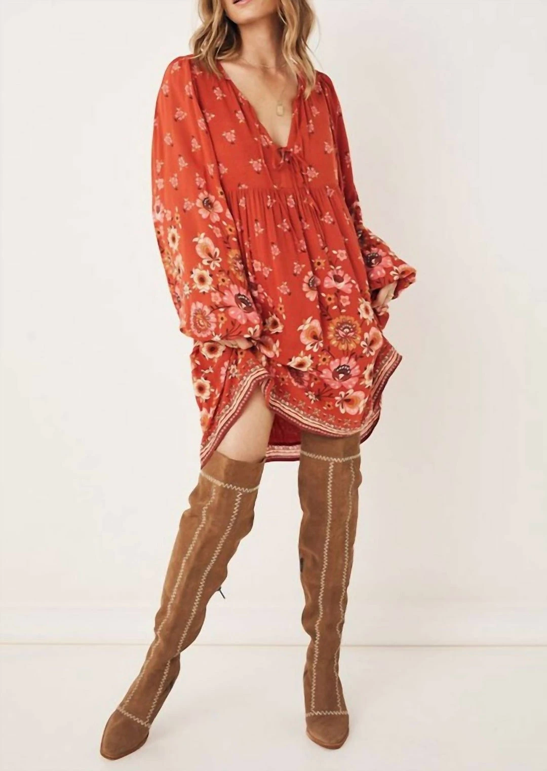 Spell Joni Tunic Dress in Campfire - women 4 Spell Joni Tunic Dress in Campfire - women - Image 2