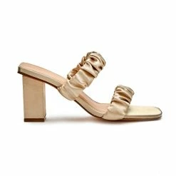 Matisse First Love Double Strap Sandal Heels in Champagne - women