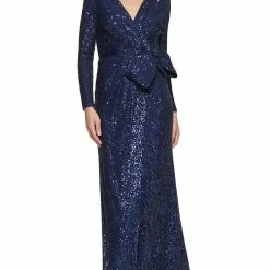 Eliza J Womens Sequined Bow Evening Dress