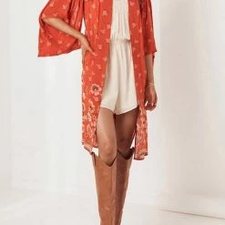 Spell Joni Midi Robe in Campfire - women