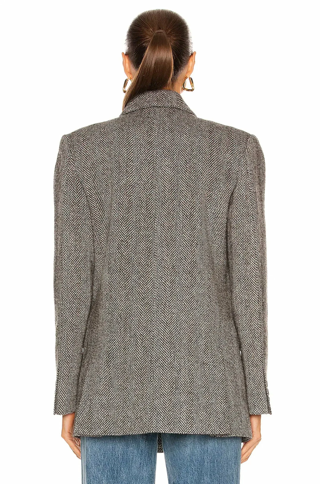 Smythe Oversized Db Blazer In Black/Ivory Herringbone - women 4 Smythe Oversized Db Blazer In Black/Ivory Herringbone - women - Image 2