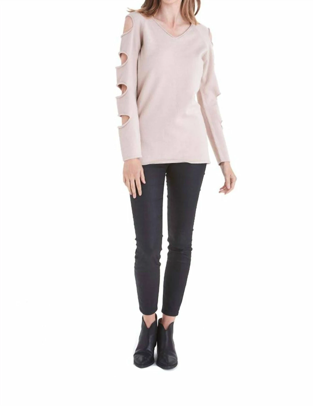 Love Token Gabby Ladder Sleeve Sweater in Beige - women 3 Love Token Gabby Ladder Sleeve Sweater in Beige - women