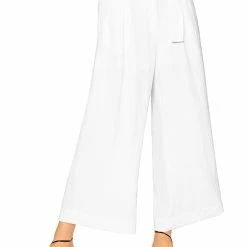 B New York Womens Belted Cropped Wide Leg Pants