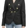 Love Token Nellie Faux Leather Double Breasted Jacket in Black - women