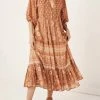 Spell Utopia Short Sleeve Midi Dress in Cinnamon - women -Outlets Shop edc339a6cbaf4a1598c858d1dbbb27c2 1080x