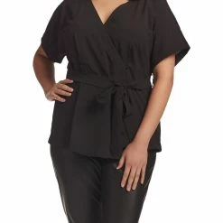 Tart Ann Womens Printed Faux Wrap Blouse