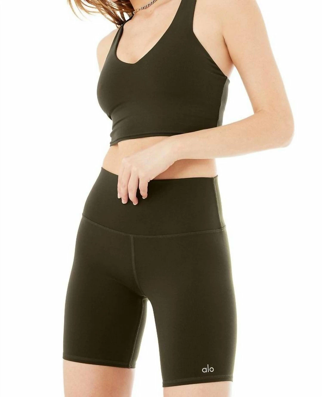 Alo Yoga Real Bra Tank in Dark Olive - women 5 Alo Yoga Real Bra Tank in Dark Olive - women - Image 3