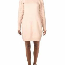 Eliza J Womens Cable Knit Embellished Sweaterdress