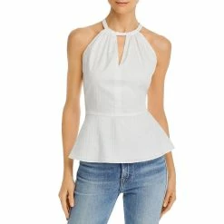 Parker Womens Peplum Keyhole Halter Top